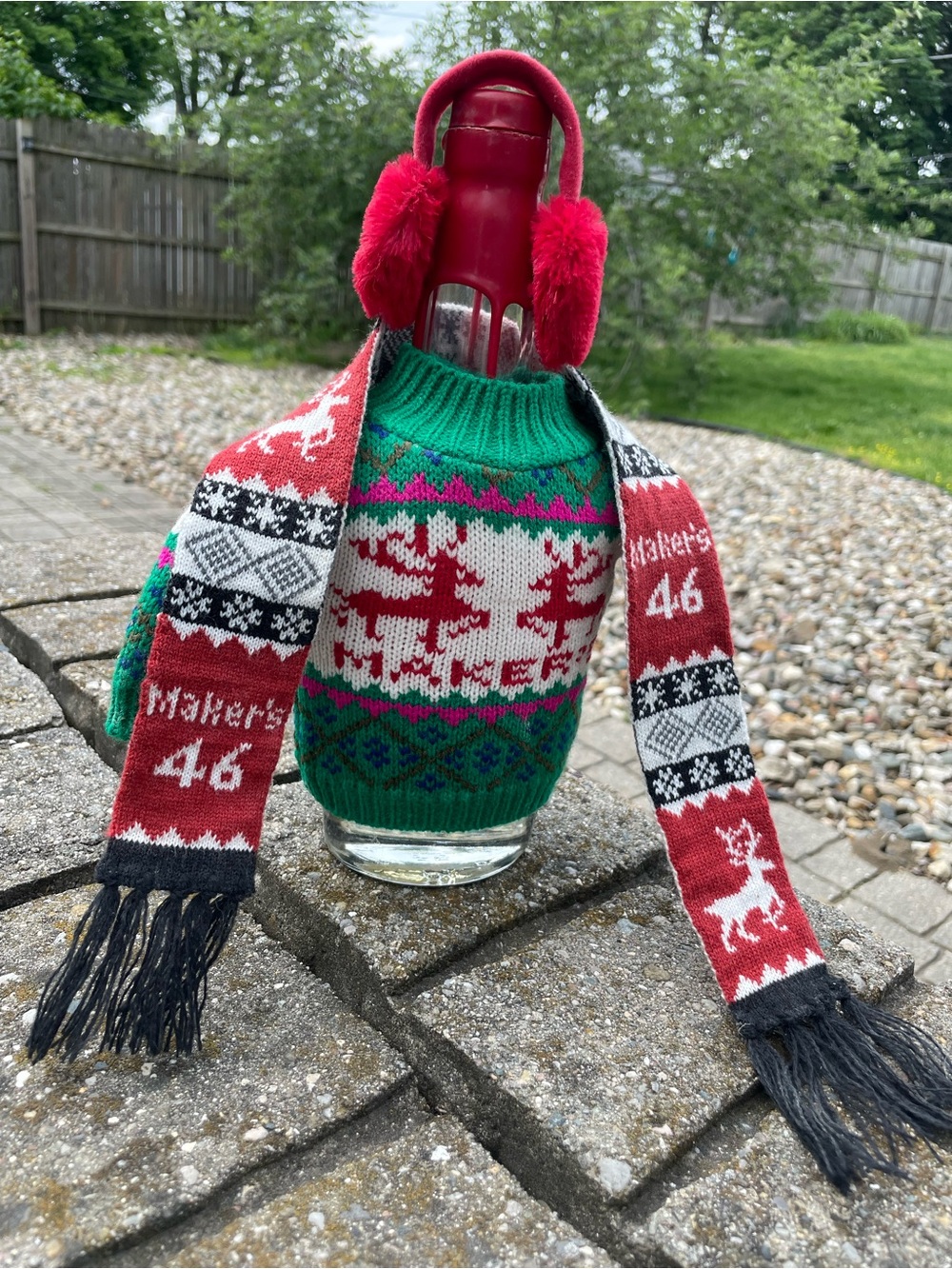 Maker’s Mark Ambassador Sweater Scarf Earmuffs for Bottle (bottle not included)